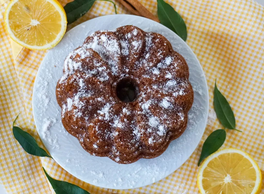 Sliced sour cream pound cake