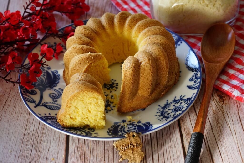 Finished bundt cake with a tender, soft crumb
